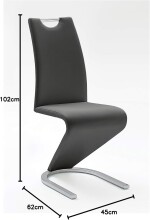 Freischwinger >Pupik II< in schwarz - 45x102x62cm...