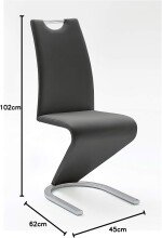 Freischwinger >Pupik II< in schwarz - 45x102x62cm (BxHxT)