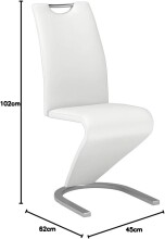 Freischwinger >Pupik II< in weiß - 45x102x62cm (BxHxT)