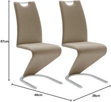 Freischwinger >Pupik II< in Cappuccino - 45x102x62cm (BxHxT)