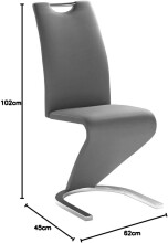 Freischwinger >Pupik II< in grau - 45x102x62cm (BxHxT)