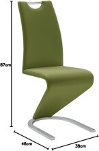 Freischwinger >Pupik II< in olive - 45x102x62cm (BxHxT)