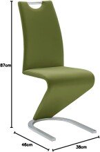 Freischwinger >Pupik II< in olive - 45x102x62cm (BxHxT)