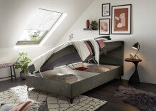 Boxbett >ANDON 1< Liegefläche 120x200cm, in mocca - 121x102x210 (BxHxT)