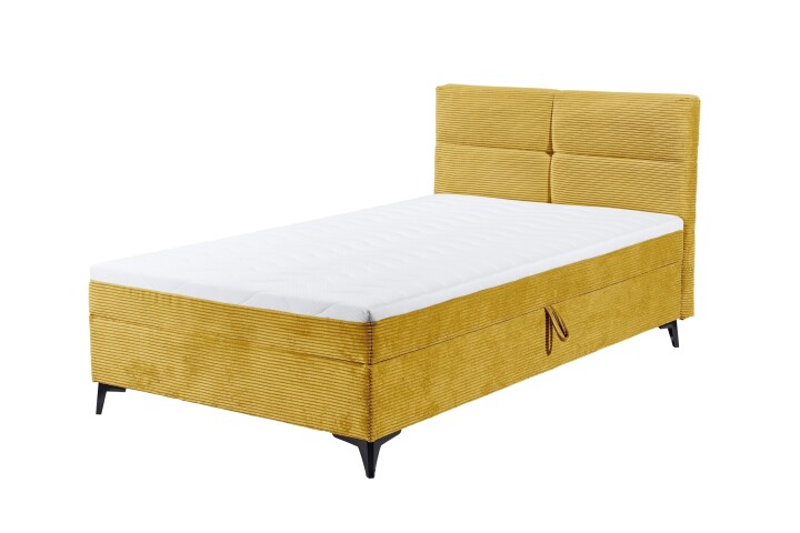 Boxbett >ANDON 1< Liegefläche 120x200cm, mustard - 121x102x210 (BxHxT)