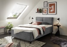 Boxbett >ANDON 1< Liegefläche 120x200cm, Bezug ash - 121x102x210cm (BxHxT)