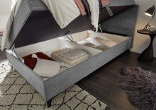 Boxbett >ANDON 1< Liegefläche 120x200cm, Bezug ash - 121x102x210cm (BxHxT)