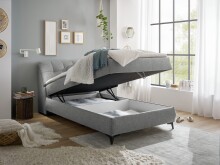 Boxbett >ATLANTIS 6< 120x200 cm Liegefläche, Bezug grey - 125x102x240cm (BxHxT)