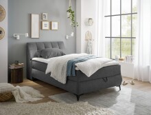 Boxbett >ATLANTIS 6< 120x200 cm Liegefläche, Bezug anthrazit - 125x102x240cm (BxHxT)