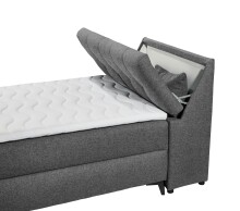 Boxbett >ATLANTIS 6< 120x200 cm Liegefläche, Bezug anthrazit - 125x102x240cm (BxHxT)