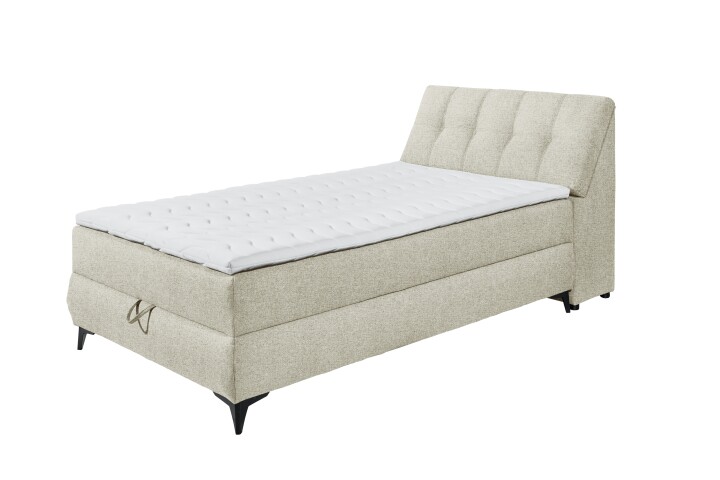 Boxbett >ATLANTIS 6< 120x200 cm Liegefläche, Bezug Ivory - 125x102x240cm (BxHxT)