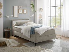 Boxbett >ATLANTIS 6< 120x200 cm Liegefläche, Bezug sand - 125x102x240cm (BxHxT)