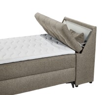 Boxbett >ATLANTIS 6< 120x200 cm Liegefläche, Bezug espresso - 125x102x240cm (BxHxT)