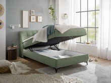Boxbett >ATLANTIS 6< 120x200 cm Liegefläche, Bezug olive - 125x102x240cm (BxHxT)