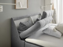 Boxbett >ATLANTIS 6< 140x200 cm Liegefläche, Bezug grey - 145x102x240cm (BxHxT)