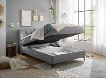 Boxbett >ATLANTIS 6< 140x200 cm Liegefläche, Bezug grey - 145x102x240cm (BxHxT)