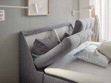 Boxbett >ATLANTIS 6< 140x200 cm Liegefläche, Bezug dark grey - 145x102x240cm (BxHxT)