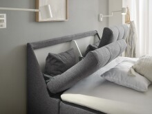 Boxbett >ATLANTIS 6< 140x200 cm Liegefläche, Bezug anthrazit - 145x102x240cm (BxHxT)