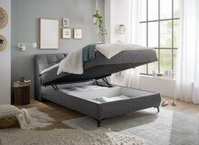 Boxbett >ATLANTIS 6< 140x200 cm Liegefläche, Bezug anthrazit - 145x102x240cm (BxHxT)