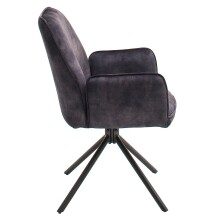 Esszimmerstuhl >Ottawa< mit Armlehne in Antrahzit - 60x89x64 (BxHxT) 180 °drehbar