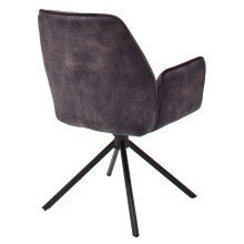 Esszimmerstuhl >Ottawa< mit Armlehne in Antrahzit - 60x89x64 (BxHxT) 180 °drehbar