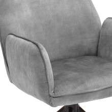 Esszimmerstuhl >Ottawa< mit Armlehne in Grau - 60x89x64 (BxHxT) 180 °drehbar