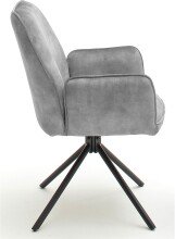 Esszimmerstuhl >Ottawa< mit Armlehne in Grau - 60x89x64 (BxHxT) 180 °drehbar