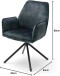 Esszimmerstuhl >Ottawa< mit Armlehne in Petrol - 60x89x64 (BxHxT) 180 °drehbar