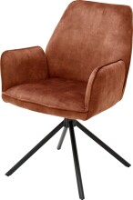 Esszimmerstuhl >Ottawa< mit Armlehne in Rostbraun -...