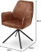 Esszimmerstuhl >Ottawa< mit Armlehne in Rostbraun - 60x89x64 (BxHxT) 180 °drehbar