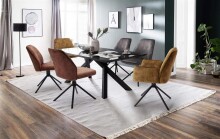 Esszimmerstuhl >Ottawa< in Anthrazit - 52x89x64 (BxHxT) 180 °drehbar