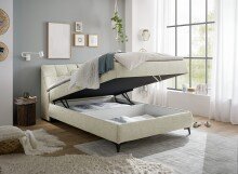 Boxbett >ATLANTIS 6< 140x200 cm Liegefläche, Bezug Ivory - 145x102x240cm (BxHxT)