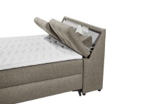 Boxbett >ATLANTIS 6< 140x200 cm Liegefläche, Bezug in espresso - 145x102x240cm (BxHxT)