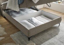 Boxbett >ATLANTIS 6< 140x200 cm Liegefläche, Bezug in espresso - 145x102x240cm (BxHxT)