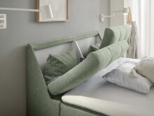 Boxbett >ATLANTIS 6< 140x200 cm Liegefläche, Bezug in olive - 145x102x240cm (BxHxT)