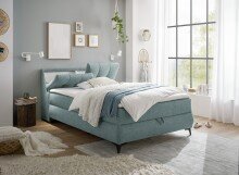 Boxbett >ATLANTIS 6< 140x200 cm Liegefläche, Bezug in mint - 145x102x240cm (BxHxT)