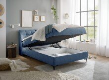 Boxbett >ATLANTIS 6< 140x200 cm Liegefläche, Bezug in blue - 145x102x240cm (BxHxT)