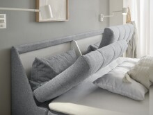 Boxbett >ATLANTIS 6< Liegefläche 180x200 cm, Bezug in grey - 185x102x240cm (BxHxT)