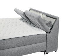Boxbett >ATLANTIS 6< Liegefläche 180x200 cm, Bezug in grey - 185x102x240cm (BxHxT)