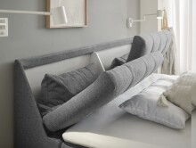 Boxbett >ATLANTIS 6< Liegefläche 180x200 cm, Bezug in dark grey - 185x102x240cm (BxHxT)