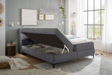 Boxbett >ATLANTIS 6< Liegefläche 180x200 cm, Bezug in dark grey - 185x102x240cm (BxHxT)
