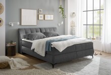 Boxbett >ATLANTIS 6< Liegefläche 180x200 cm, Bezug in anthrazit - 185x102x240cm (BxHxT)