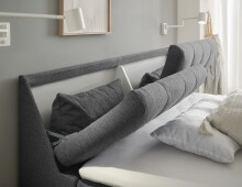 Boxbett >ATLANTIS 6< Liegefläche 180x200 cm, Bezug in anthrazit - 185x102x240cm (BxHxT)