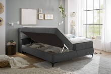 Boxbett >ATLANTIS 6< Liegefläche 180x200 cm, Bezug in anthrazit - 185x102x240cm (BxHxT)