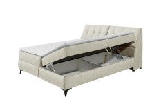 Boxbett >ATLANTIS 6< Liegefläche 180x200 cm, Bezug in Ivory - 185x102x240cm (BxHxT)