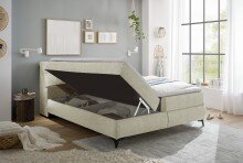 Boxbett >ATLANTIS 6< Liegefläche 180x200 cm, Bezug in Ivory - 185x102x240cm (BxHxT)