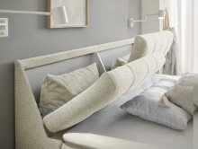 Boxbett >ATLANTIS 6< Liegefläche 180x200 cm, Bezug in Ivory - 185x102x240cm (BxHxT)