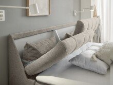 Boxbett >ATLANTIS 6< Liegefläche 180x200 cm, Bezug in sand - 185x102x240cm (BxHxT)