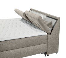 Boxbett >ATLANTIS 6< Liegefläche 180x200 cm, Bezug in sand - 185x102x240cm (BxHxT)