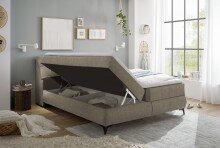 Boxbett >ATLANTIS 6< Liegefläche 180x200 cm, Bezug in espresso - 185x102x240cm (BxHxT)